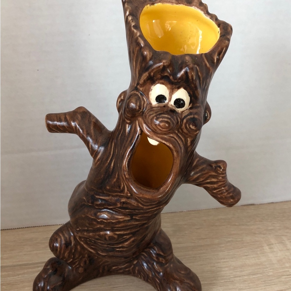 Vintage 70s Halloween Scary Spooky Ceramic Anamorphic Tree Figurine